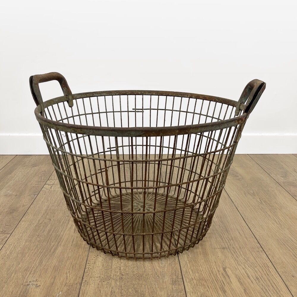 Old metal harvest basket