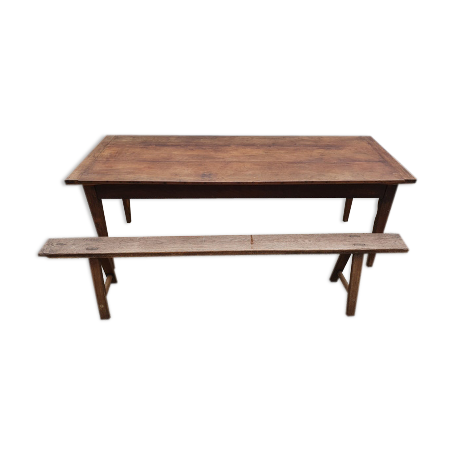 Farmhouse table in chene 200cm + 2 benches