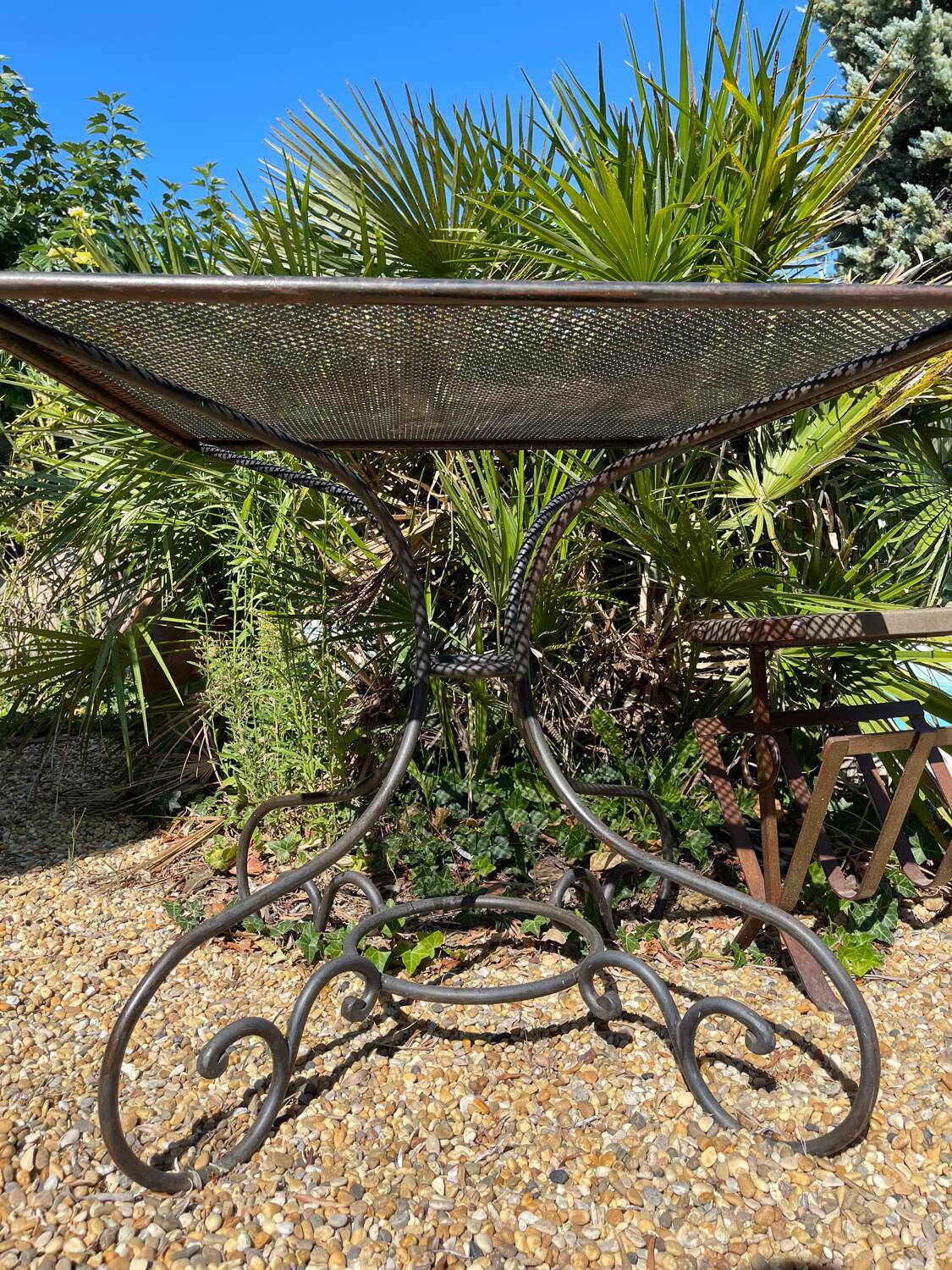 Wrought iron garden table