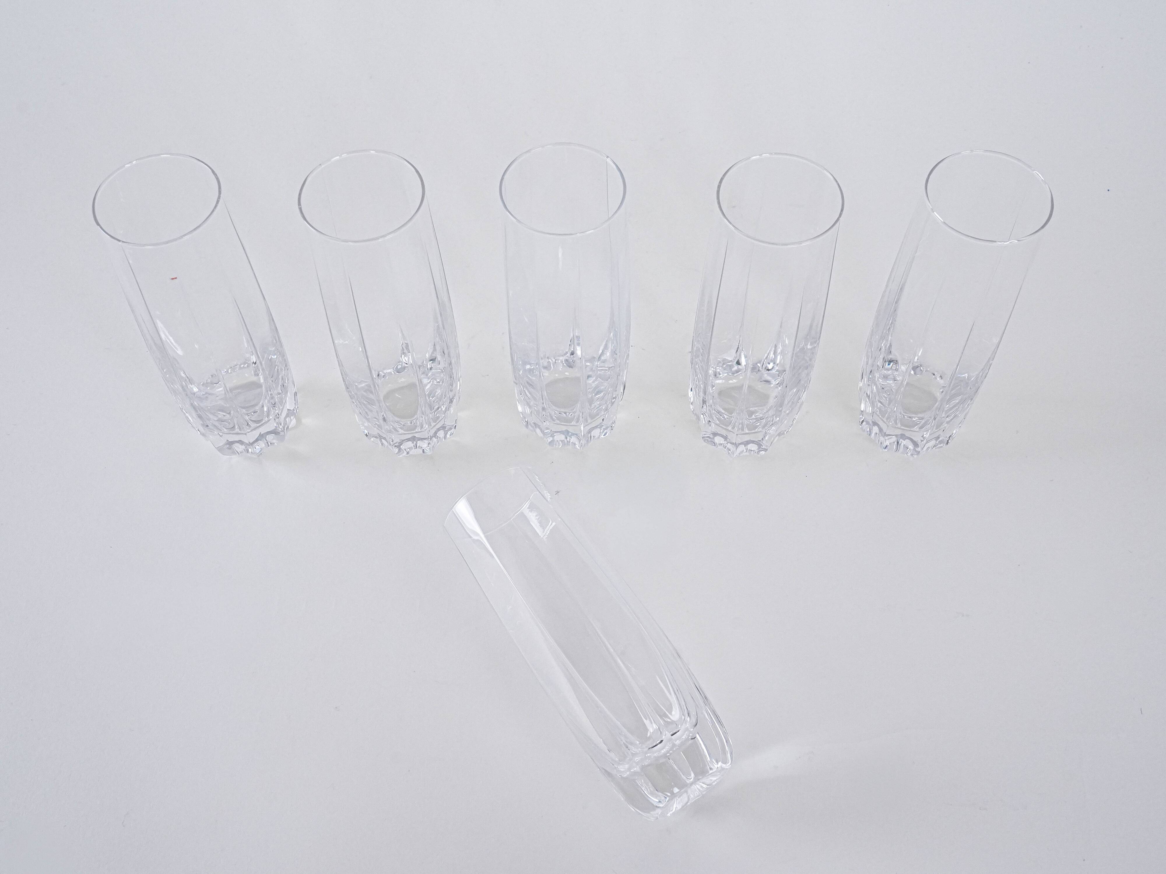 Set of six glasses, Italian design, 1960s, made in Italy