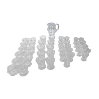 Lot carafe et lot de verres en cristal de Lorraine