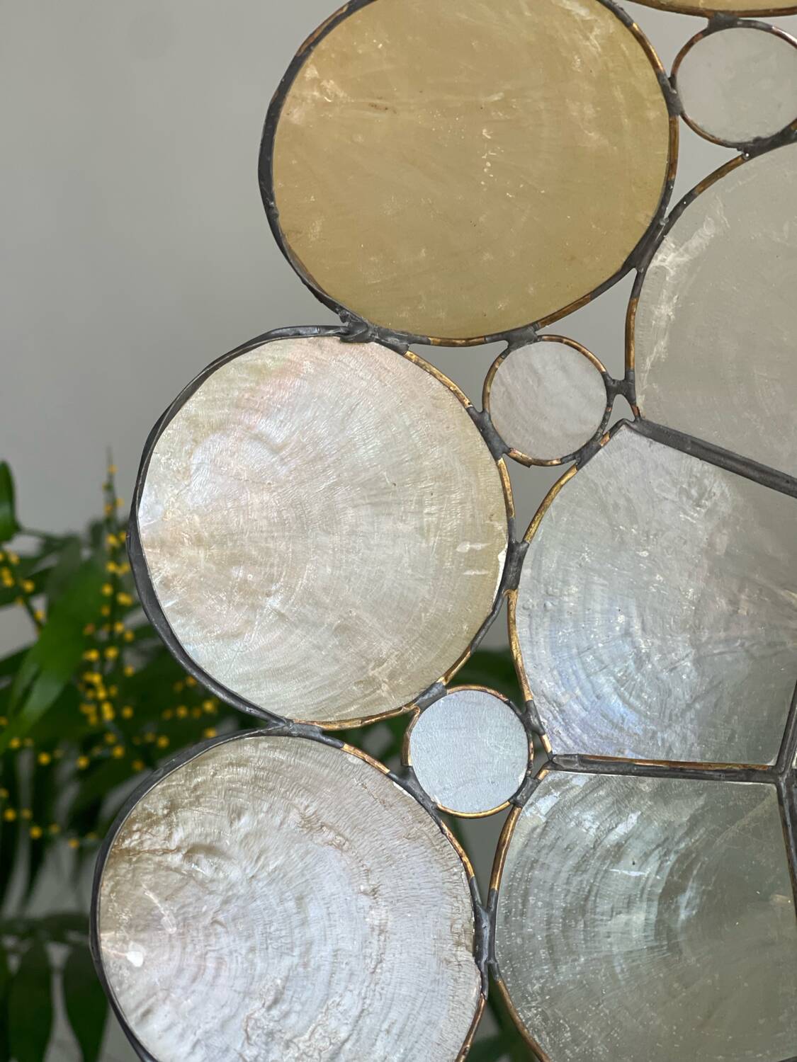 Mother-of-pearl and brass lampshade