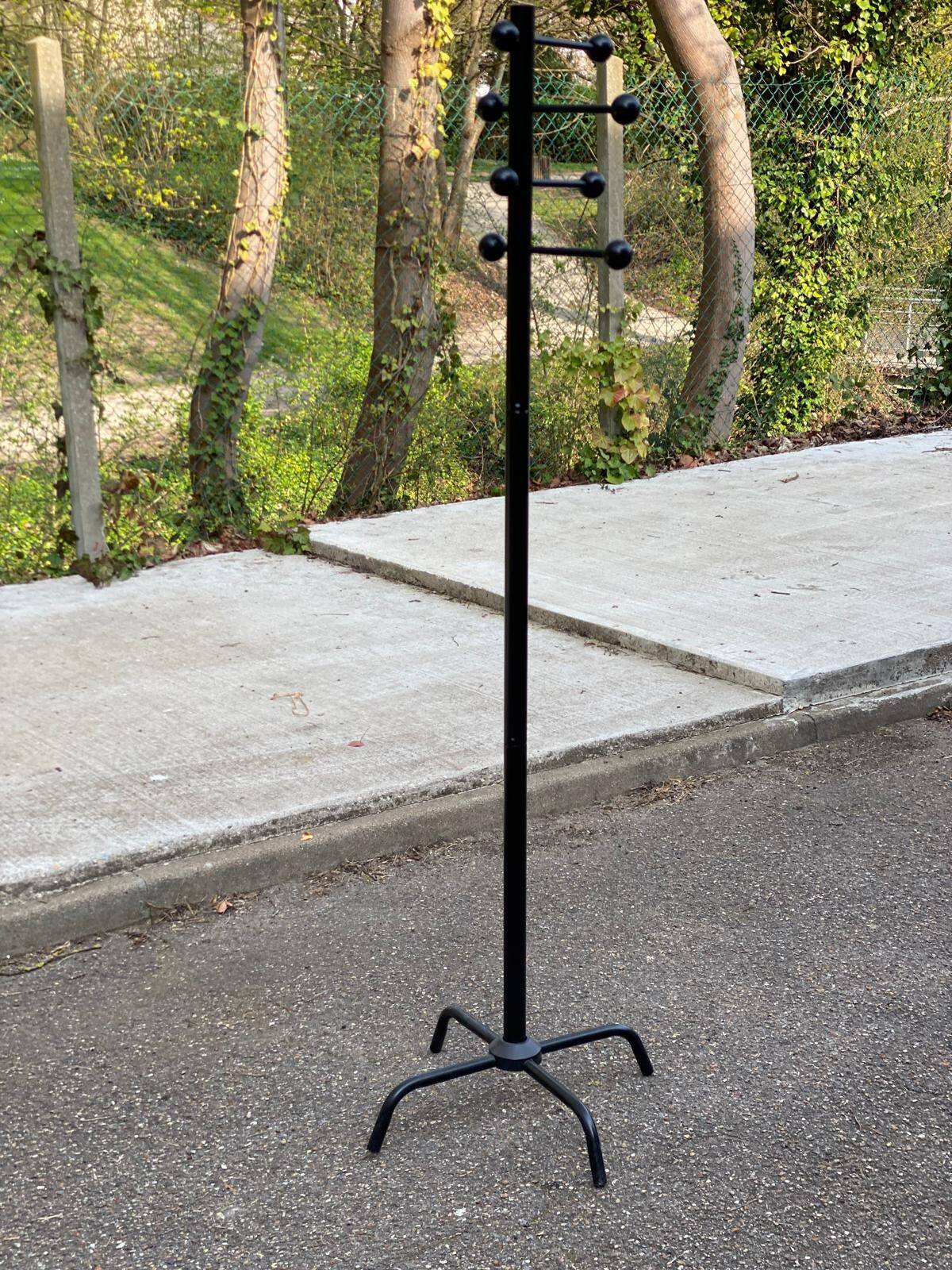 Vintage industrial coat rack in black steel