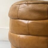 pouf in genuine leather patchwork colors, 1970