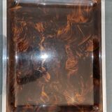 Lucite tortoiseshell and silver metal style