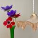 Suspension abat-jour vintage en verre dépoli