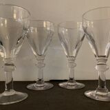6 verres à pied anciens et soufflés à porto ou liqueur
