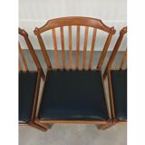 4 chaises scandinaves en teck à barreaux années 60