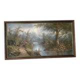 Large format landscape canvas painting