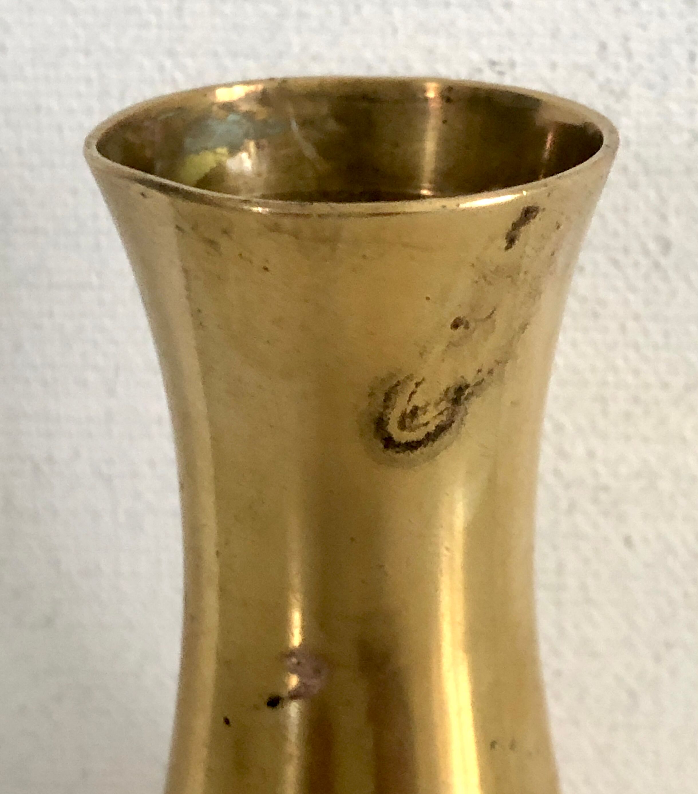 Old gilded brass vase