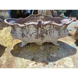 3 cast iron planters from 1900 from Charleville-Mézières, rockery style
