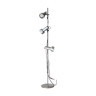 Floor lamp 3 spots 70 's brushed aluminium and chrome