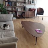 Walnut coffee table Scandinavian design co-edition