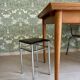 Vintage brown faux leather stool