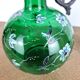 Antique Art Nouveau carafe - Bird jug enamelled glass