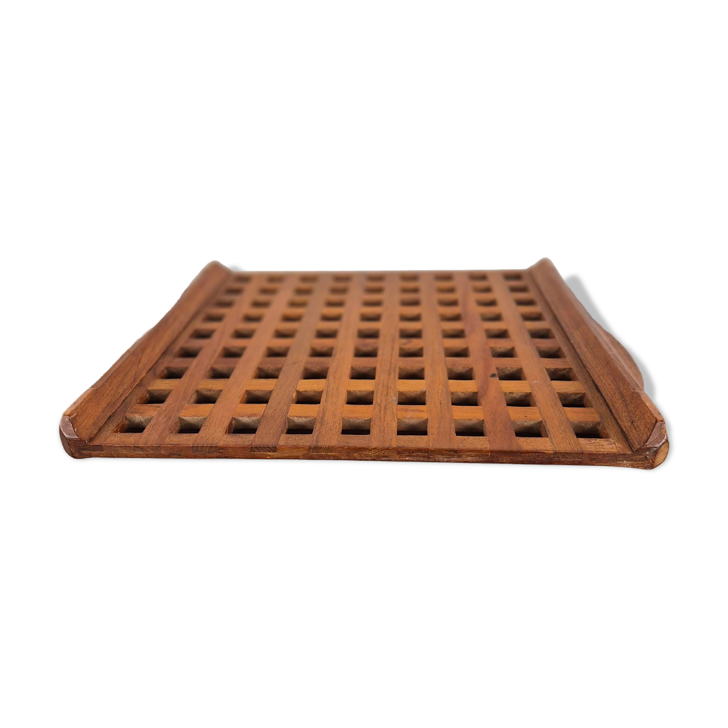 Teak plateau with crossbars attributed to Jens Quistgaard, Denmark, 1960.