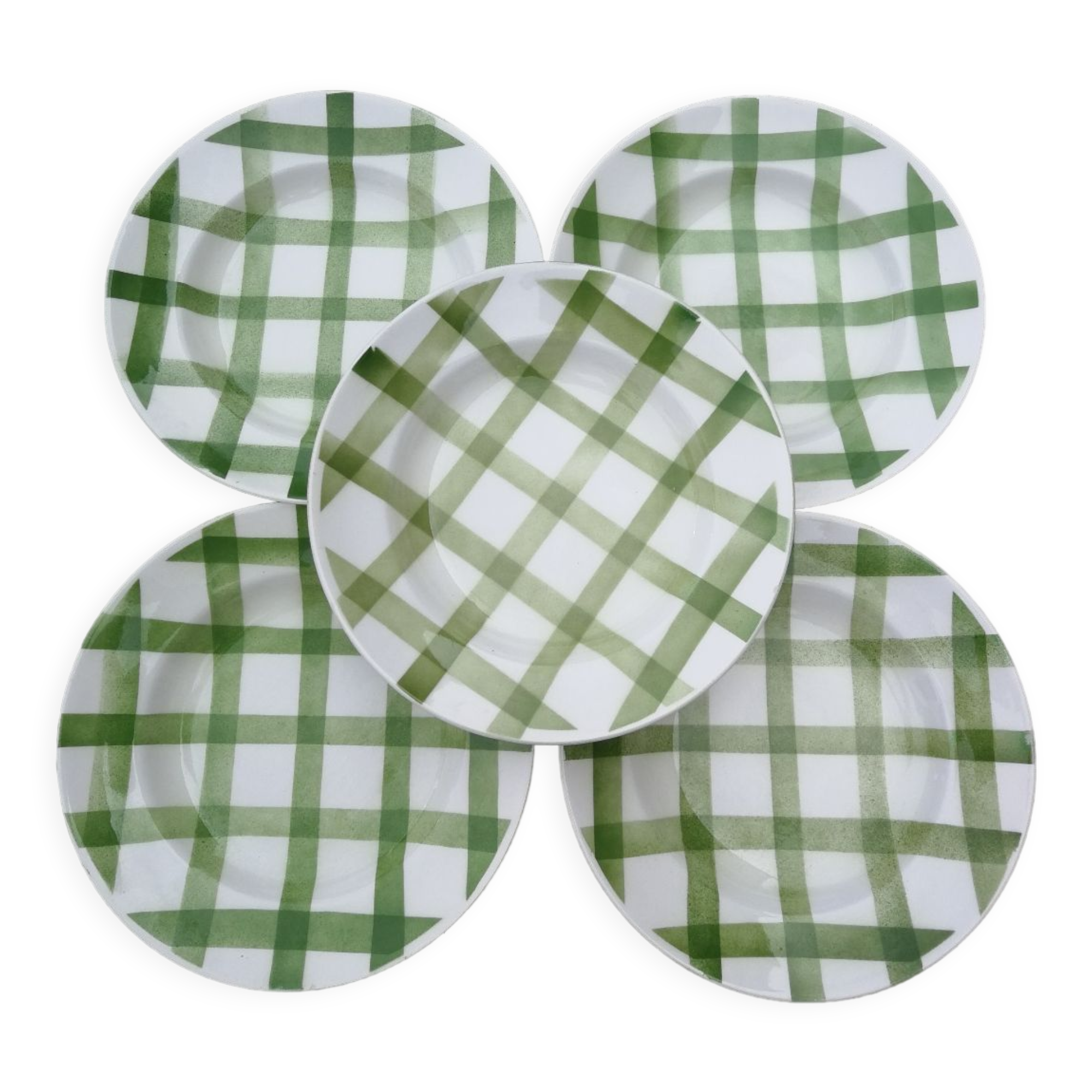 Set of 5 hollow plates Orchies Moulins des Loups