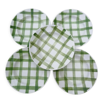 Ensemble de 5 assiettes creuses Orchies Moulins des Loups