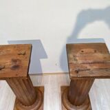 Large French Neoclassical Columns in Pine Wood, 1910, Set of 2