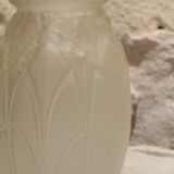 Art Deco molded and satin-finished glass vase, circa 1930