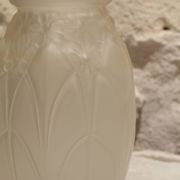Art Deco molded and satin-finished glass vase, circa 1930