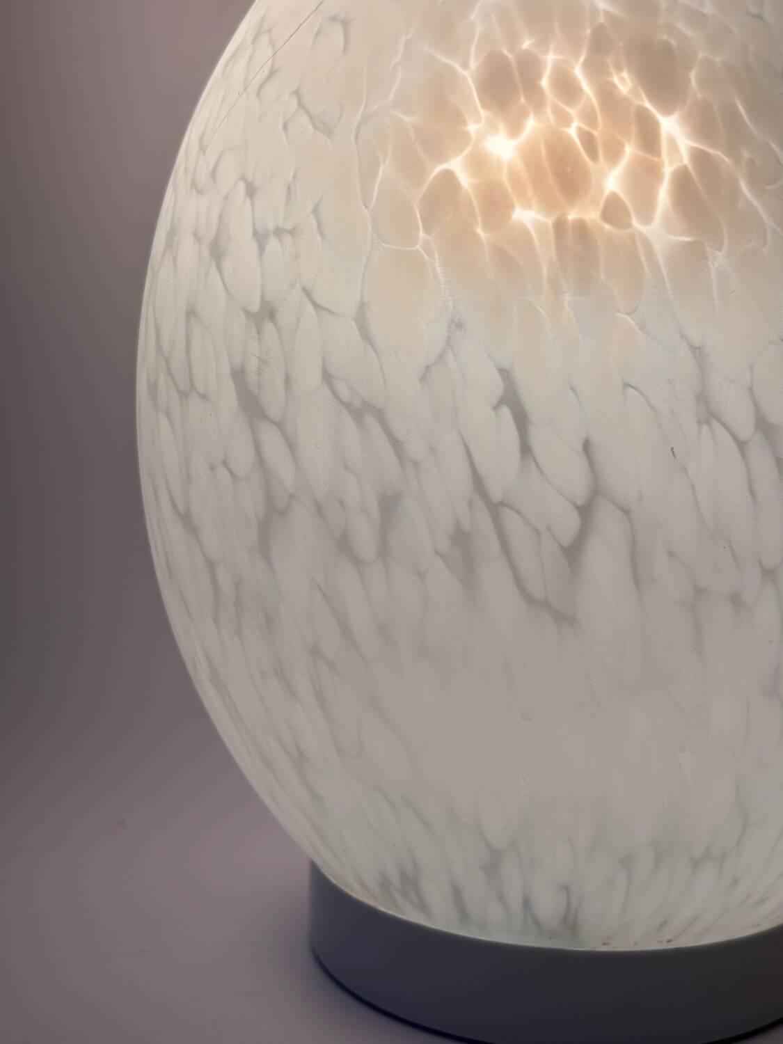Vintage speckled glass egg lamp