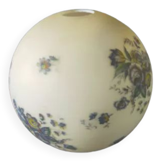 White opaline globe and flowers