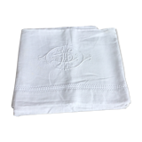 Old linen and MD monogram embroidered cotton