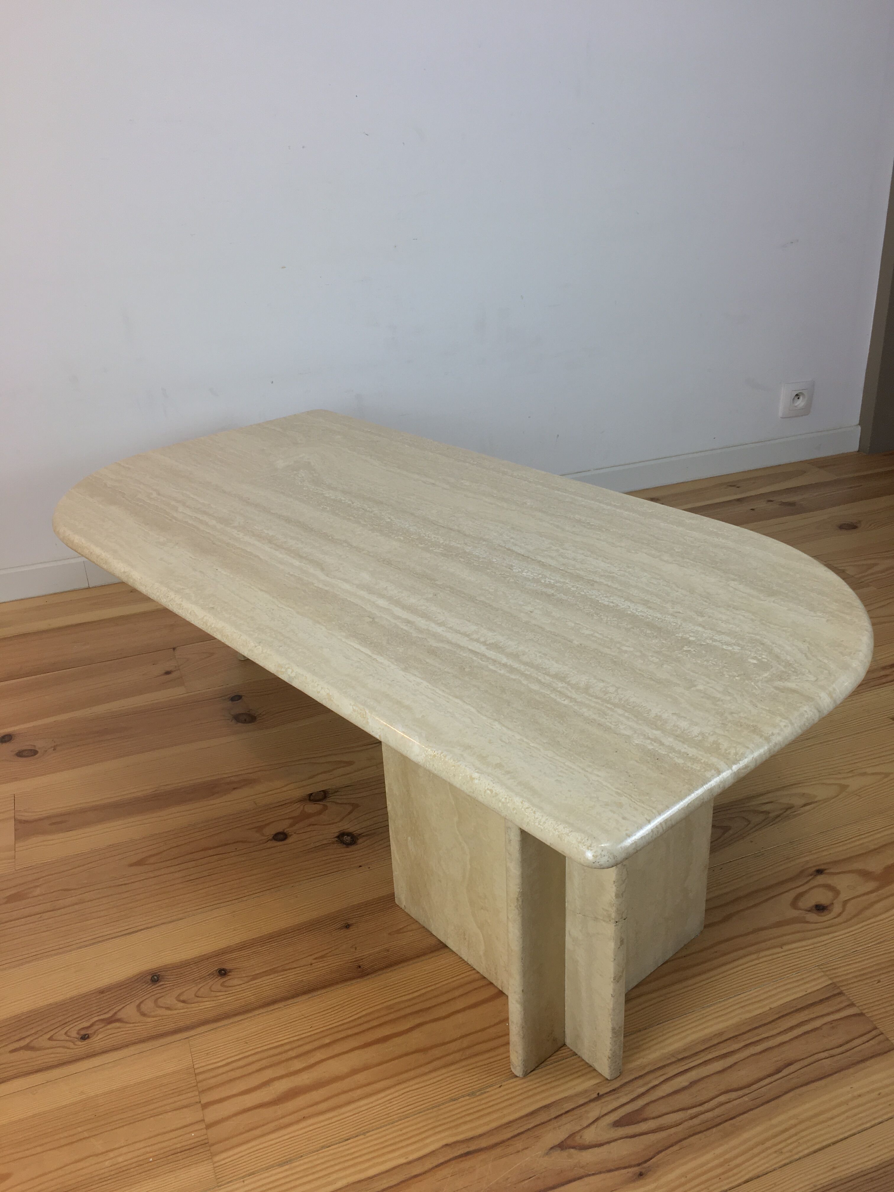 Travertine coffee table