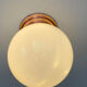 Vintage ceiling lamp, copper and art deco opaline, France 1930