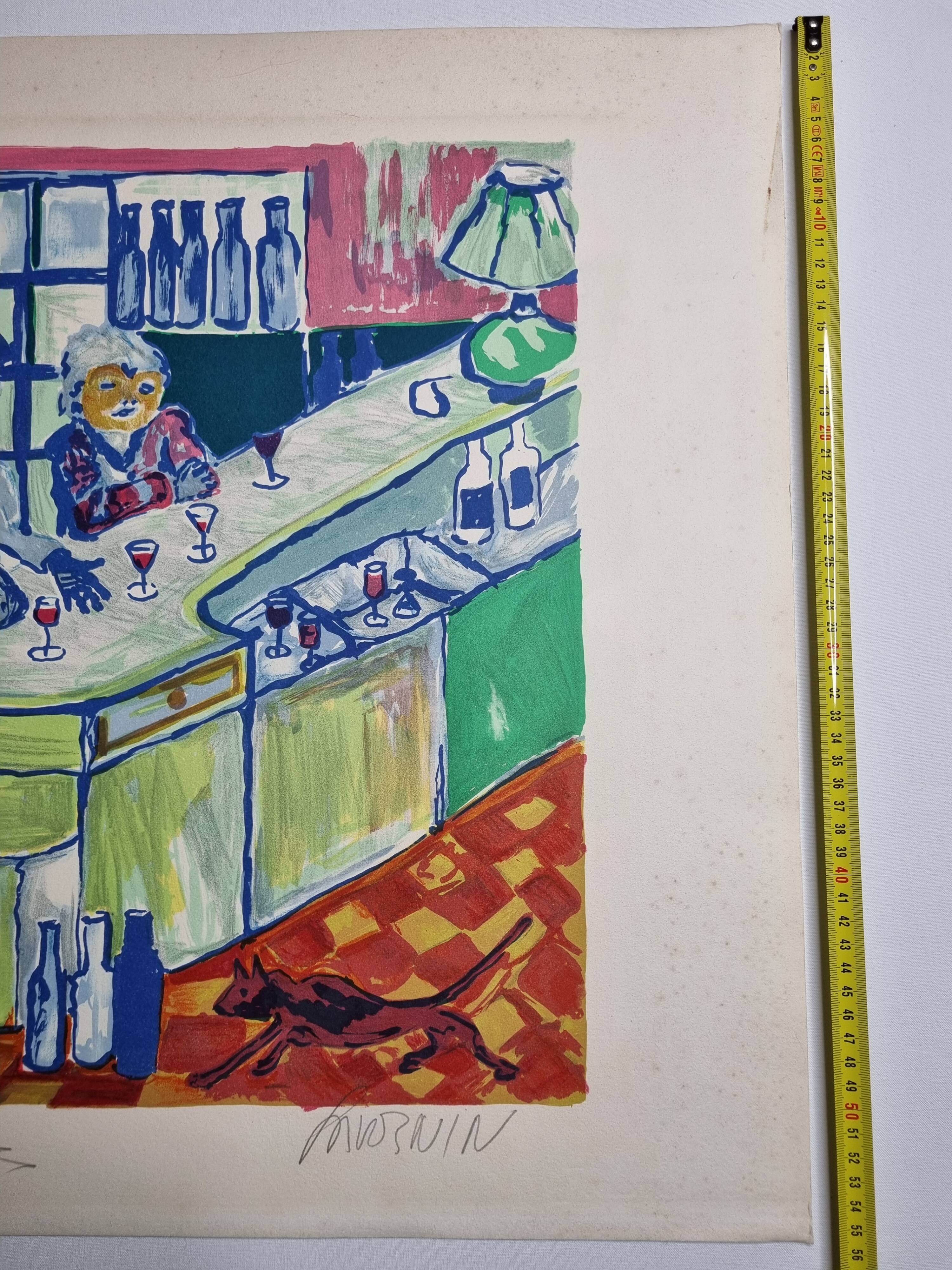 Lithograph, "Montparnasse", artist's proof, numbered signed, 76 x 55 cm