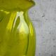 Swirled uranium glass vase – lemon green – hand-blown – 30 cm