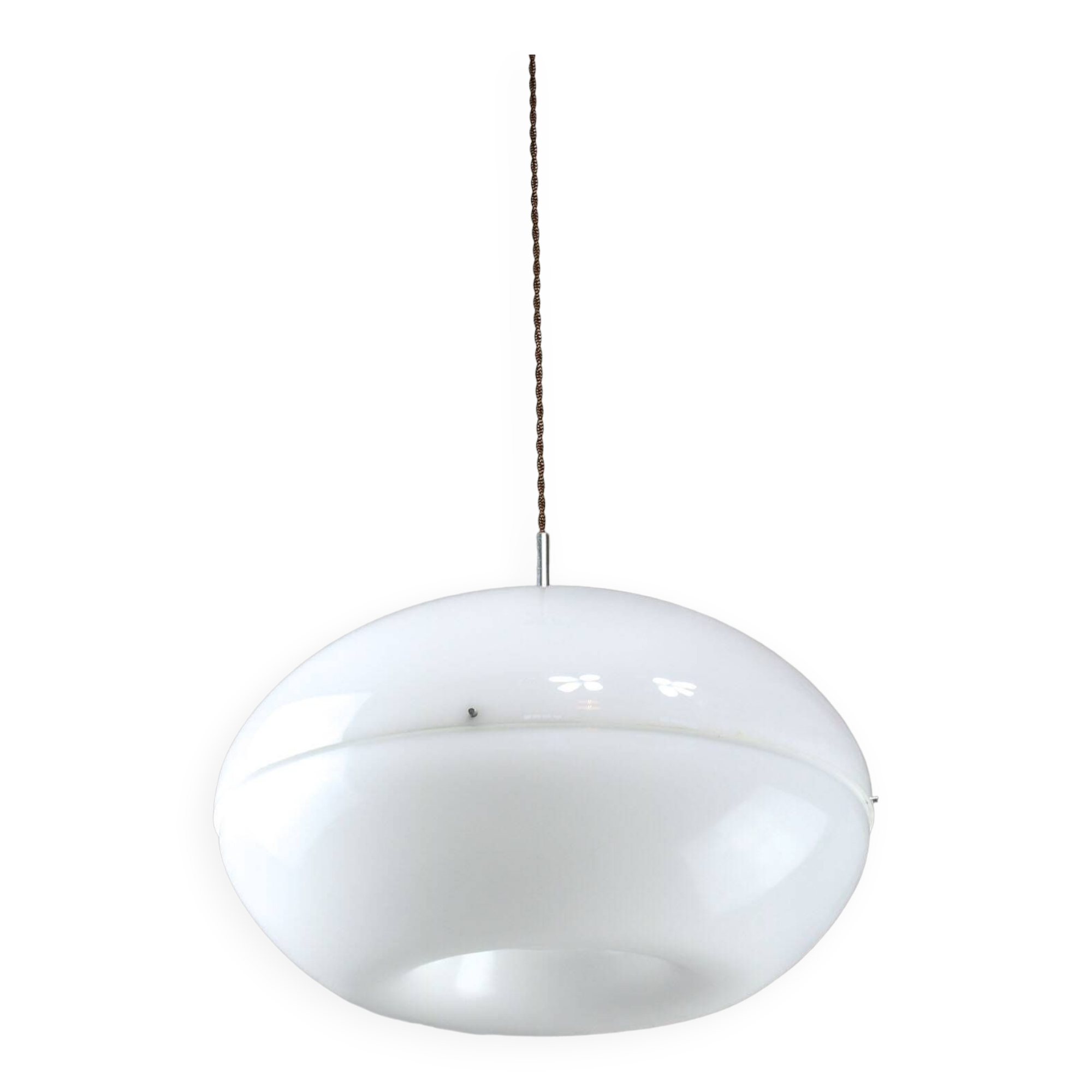 Italian Space Age Big White Doughnut Lamp, 70s