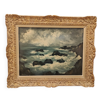Oil on canvas by Marcel Bouyeron, circa 1940