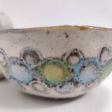 Gray Fat Lava Earthenware Catchall / Videpoche by Lino Zaramella, Signed