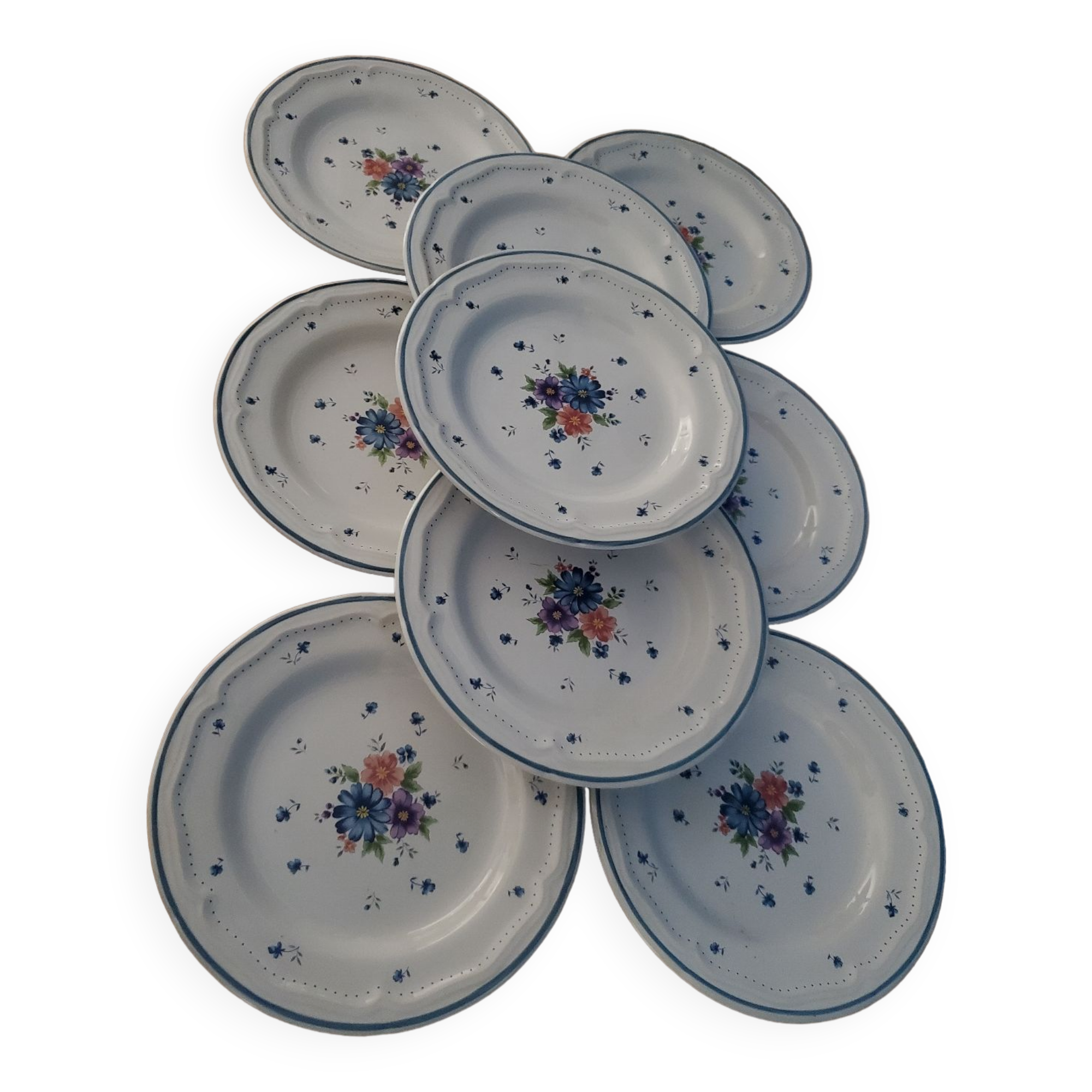 Lot 9 provincial bouquet dessert plates