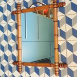 Mirror 1900 bamboo effect wooden frame 53.5x65.5 cm