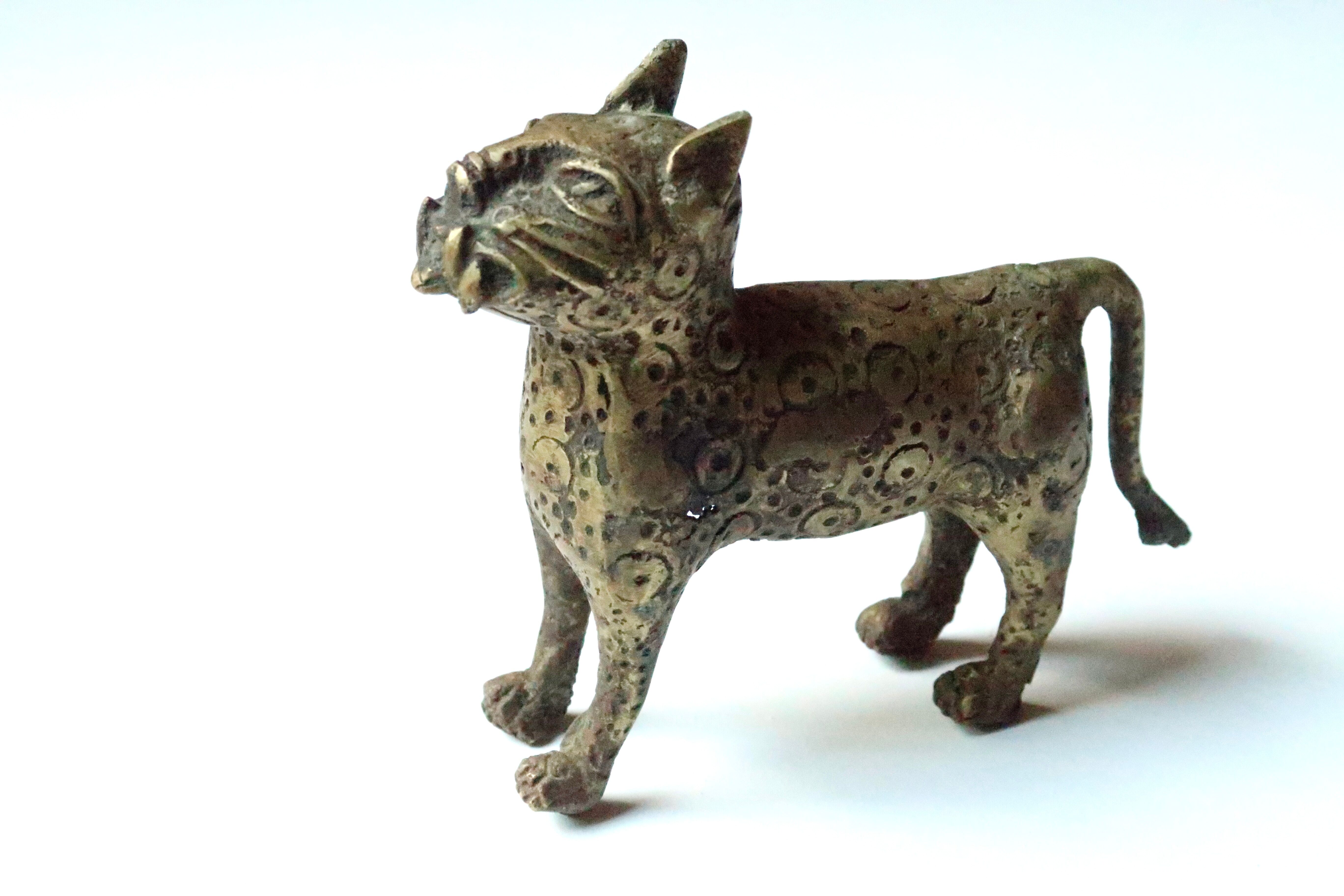 Book greenhouse, bronze leopards, 70s