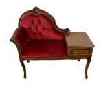 Vintage baroque bench / telephone bench / chair with small table