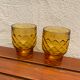 2 vintage glasses pernod anisette amber glass