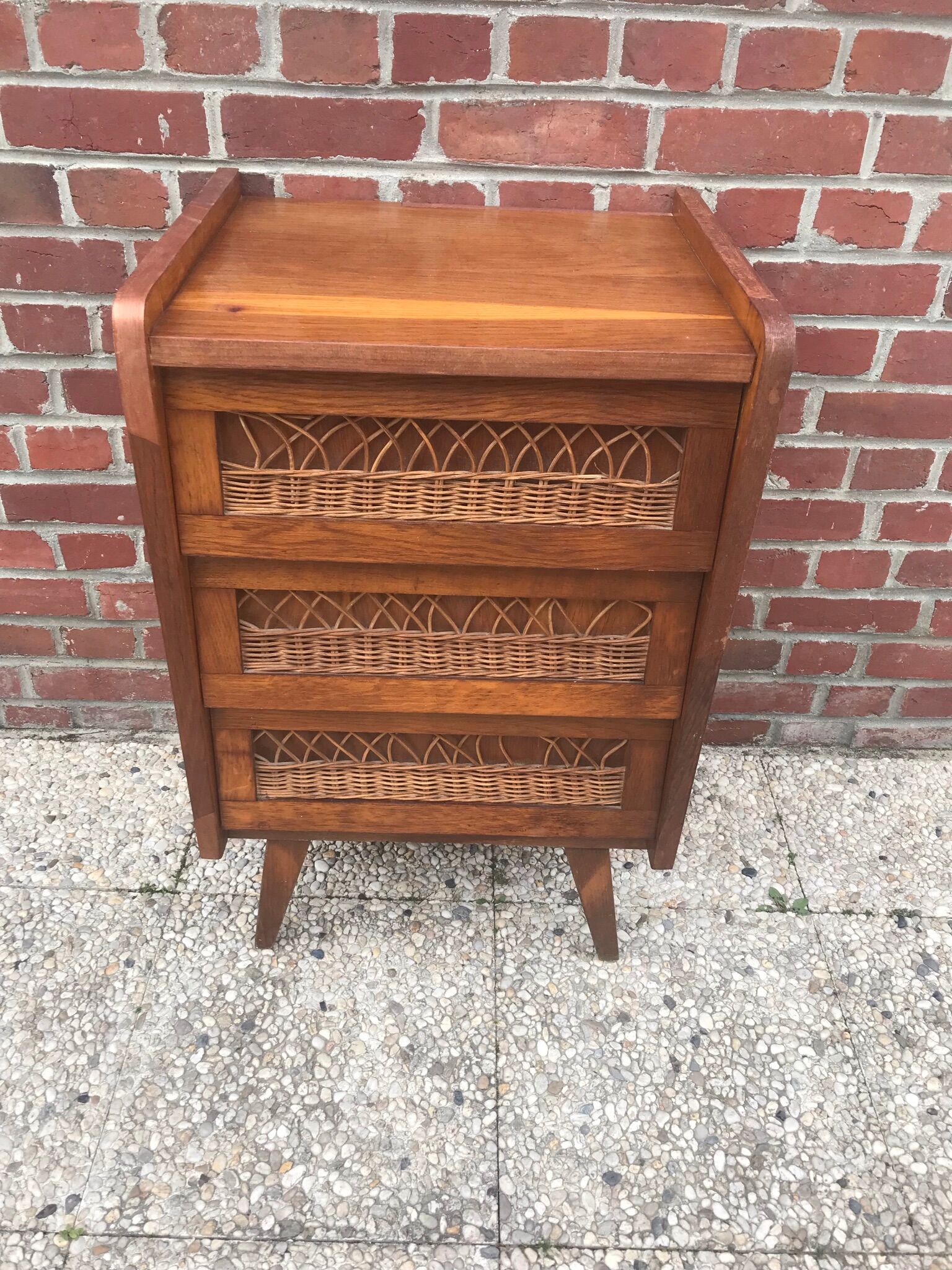 Vintage rattan chest of drawers