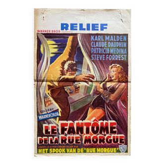 Affiche cinéma originale "Le Fantôme de la rue Morgue" Film d'Horreur 36x56cm 1954