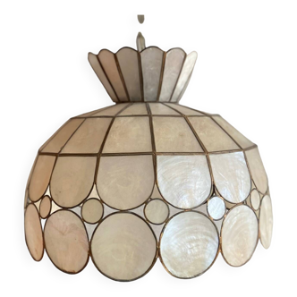 Large pearly pendant light