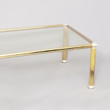 Chrome & brass column legs coffee table