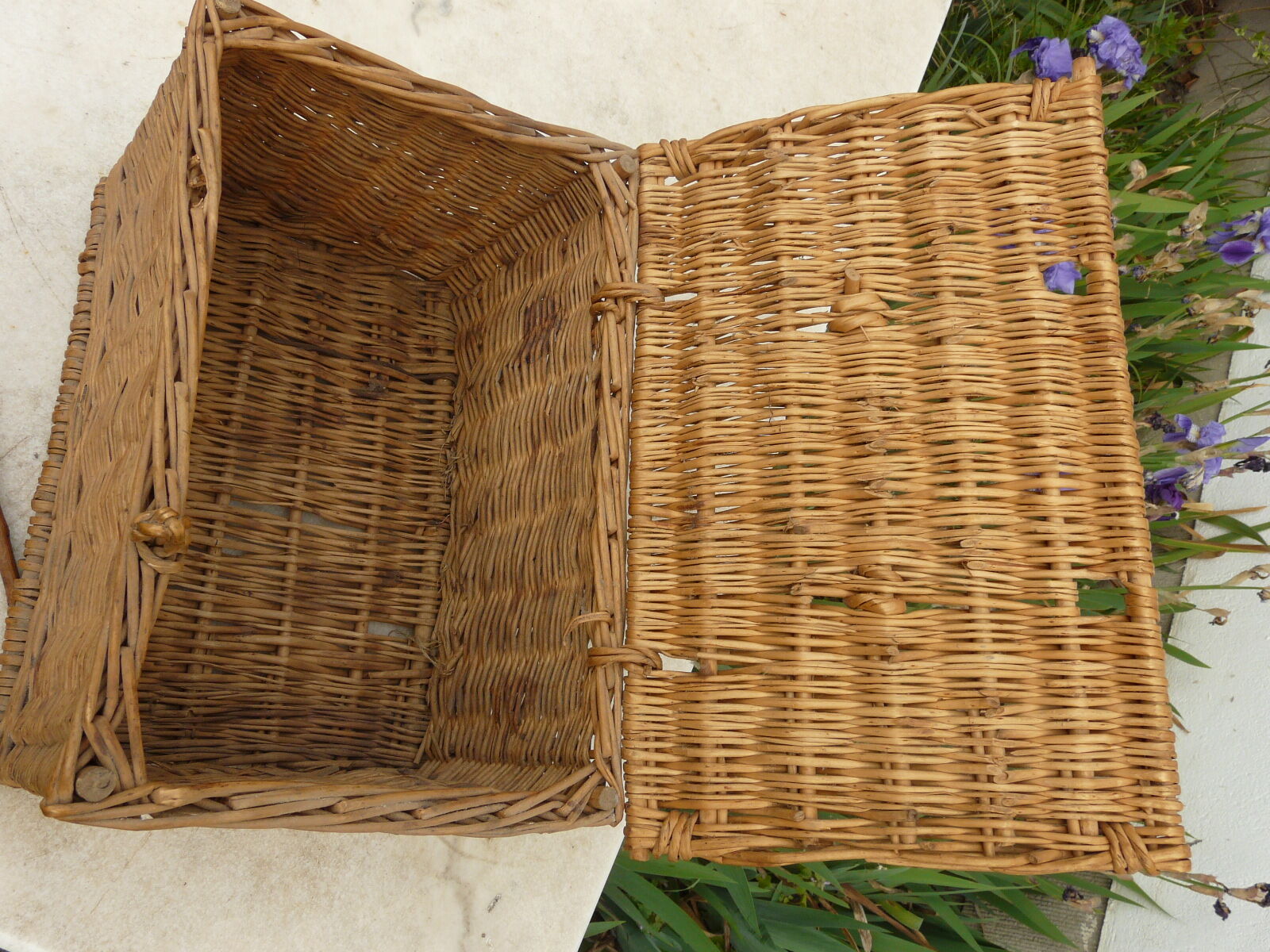 old vintage wicker basket for rabbit poultry