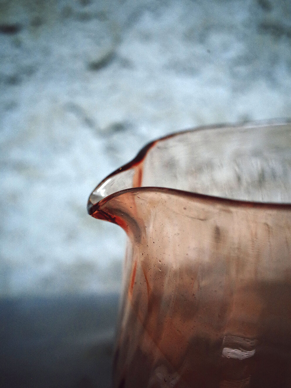 Pink glass pitcher rosaline type