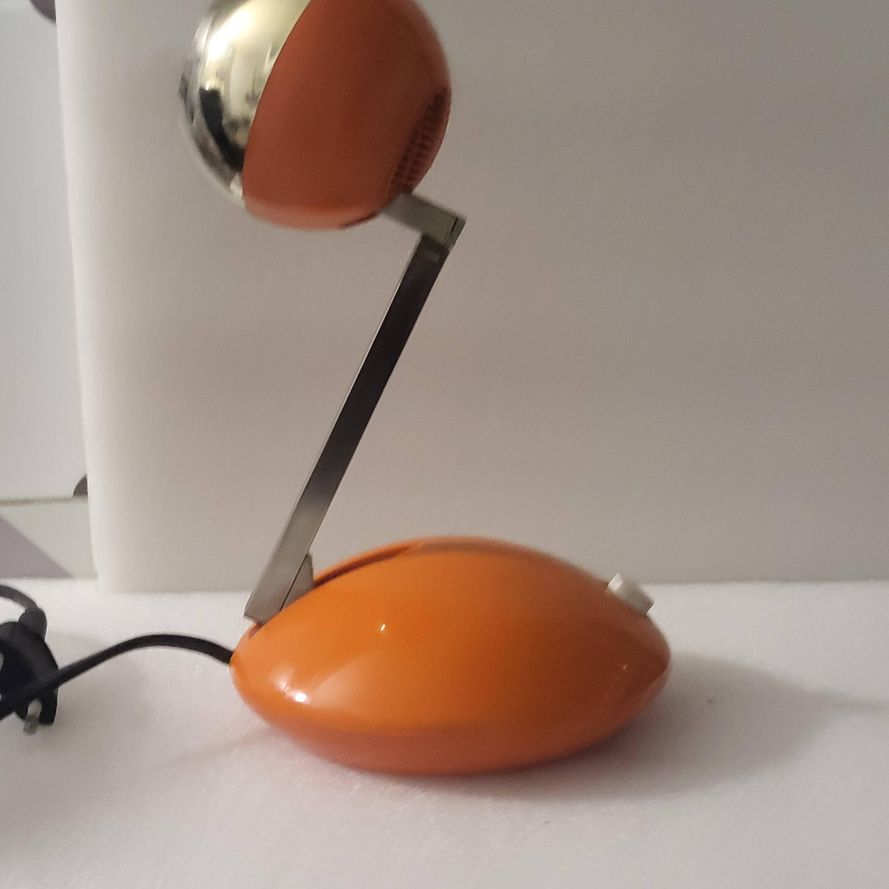 Orange eye ball lamp, space age, Eichoff, Germany, 1960-70