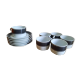 6 tasses à café et 6 assiettes 80's  Ph. Deshoulieres