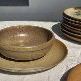 Set of 6 stoneware plates Village France D24