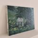 Painting of a horse on vintage old canvas
